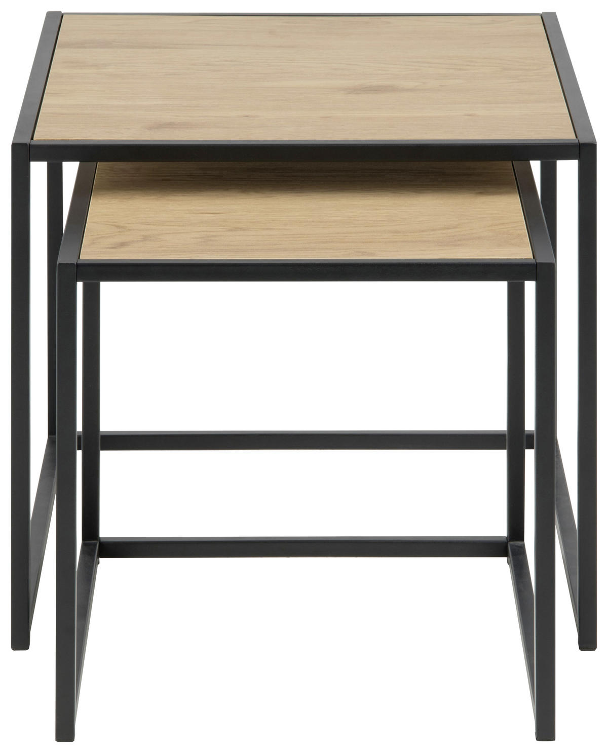 SET STOČIĆA   - boja hrasta/crna, Trendi, metal/pločasti materijal (50/50/45,0cm) - Carryhome