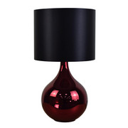 LAMPA STOLNÍ - černá/červená, Design, kov/textil (25/45cm) - Novel