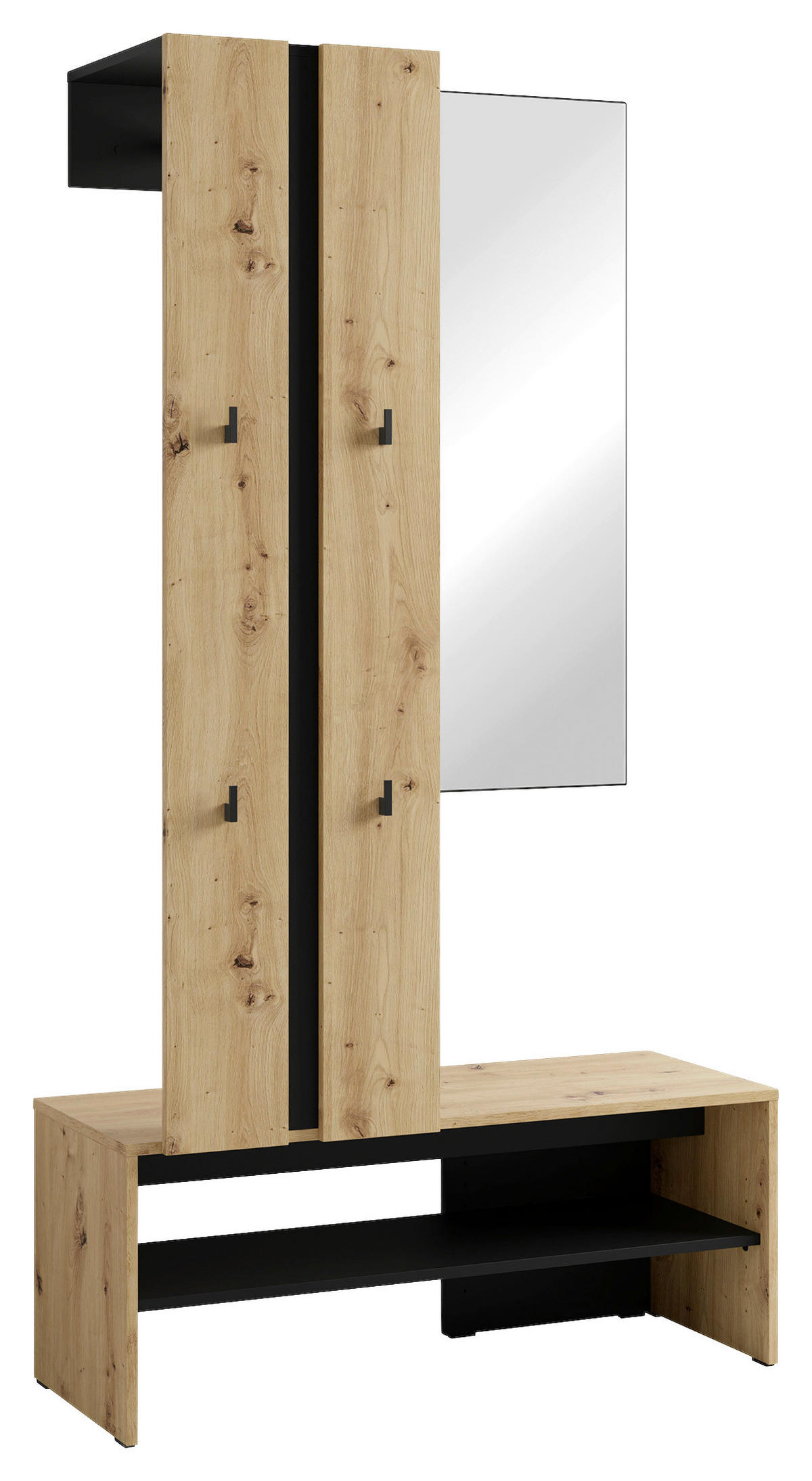 GARDEROBE  in 100/186/40 cm  - Schwarz/Eiche Artisan, Design, Holzwerkstoff (100/186/40cm) - MID.YOU