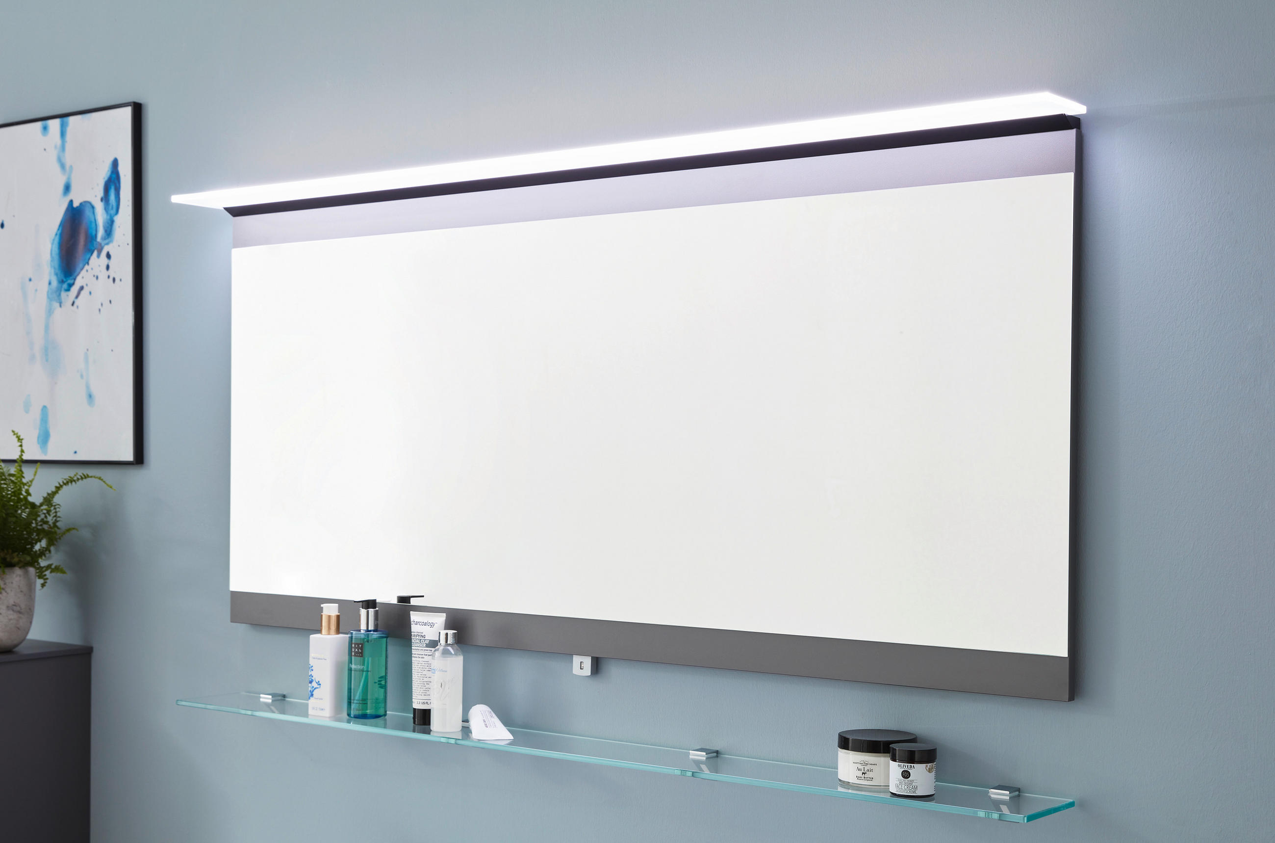 Thumbnail - Novel Badezimmer Nv.072, Grau, Metall, 4 Schublade(n),4 Schublade(n) Schubladen, F, 143.4 cm, Goldenes M, Made in German...