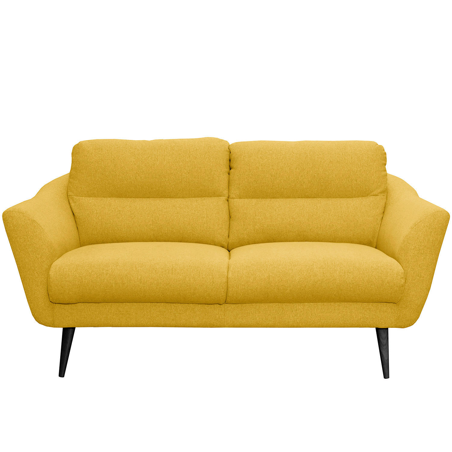 2,5-SITZER Webstoff Gelb  - Gelb/Schwarz, Design, Holz/Textil (187/87/88cm) - Livetastic
