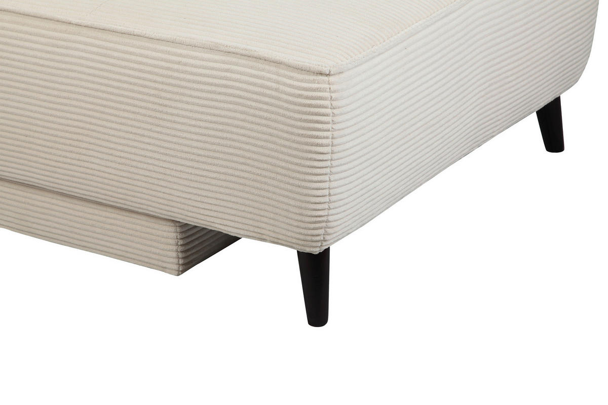 RÉCAMIERE ELIO Creme Cord  inkl. Zierkissen, Rückenkissen  - Creme/Schwarz, Design, Holz/Kunststoff (97/79/150cm) - P & B