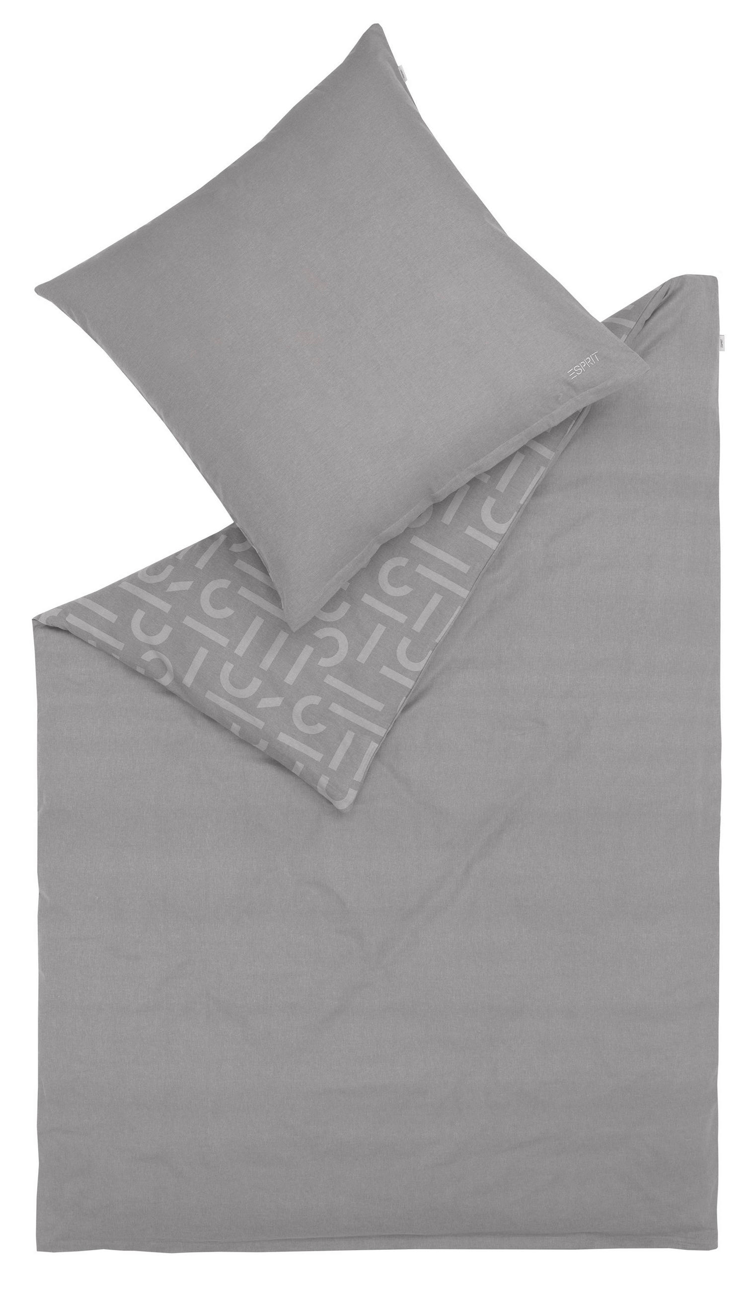 Esprit OBOUSTRANNÉ POVLEČENÍ, flanel, antracitová, šedá, 135/200 cm