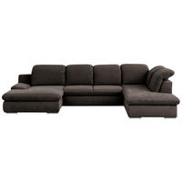 WOHNLANDSCHAFT Braun Chenille  - Chromfarben/Braun, Design, Textil/Metall (165/353/212cm) - Livetastic