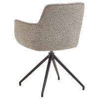 ARMLEHNSTUHL drehbar  in Webstoff  - Schwarz/Grau, Design, Textil/Metall (58/81/62cm) - Valdera