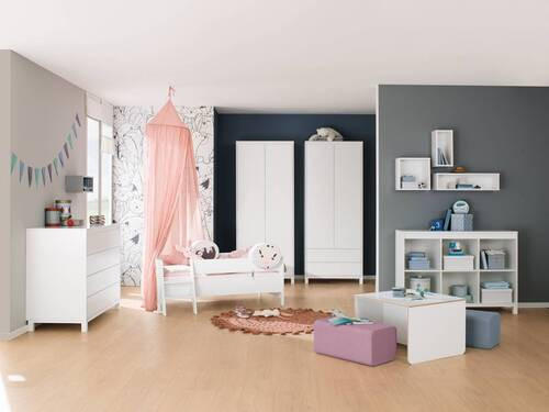 BABYKLEIDERSCHRANK Olli Weiß  - Weiß, Basics, Holzwerkstoff (83,0/204,0/56,1cm) - Paidi
