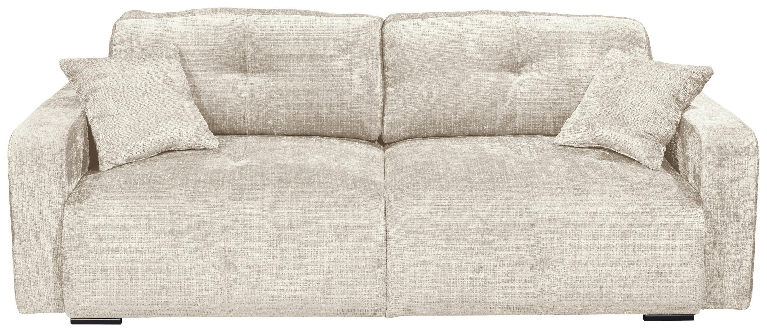 SCHLAFSOFA Chenille Beige  - Beige/Schwarz, KONVENTIONELL, Kunststoff/Textil (235/88/120cm) - MID.YOU