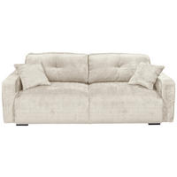 SCHLAFSOFA  mit Schlafen auf Sitzhöhe, Rücken echt, Armteil links, Armteil rechts Chenille Beige  - Beige/Schwarz, KONVENTIONELL, Kunststoff/Textil (235/88/120cm) - MID.YOU