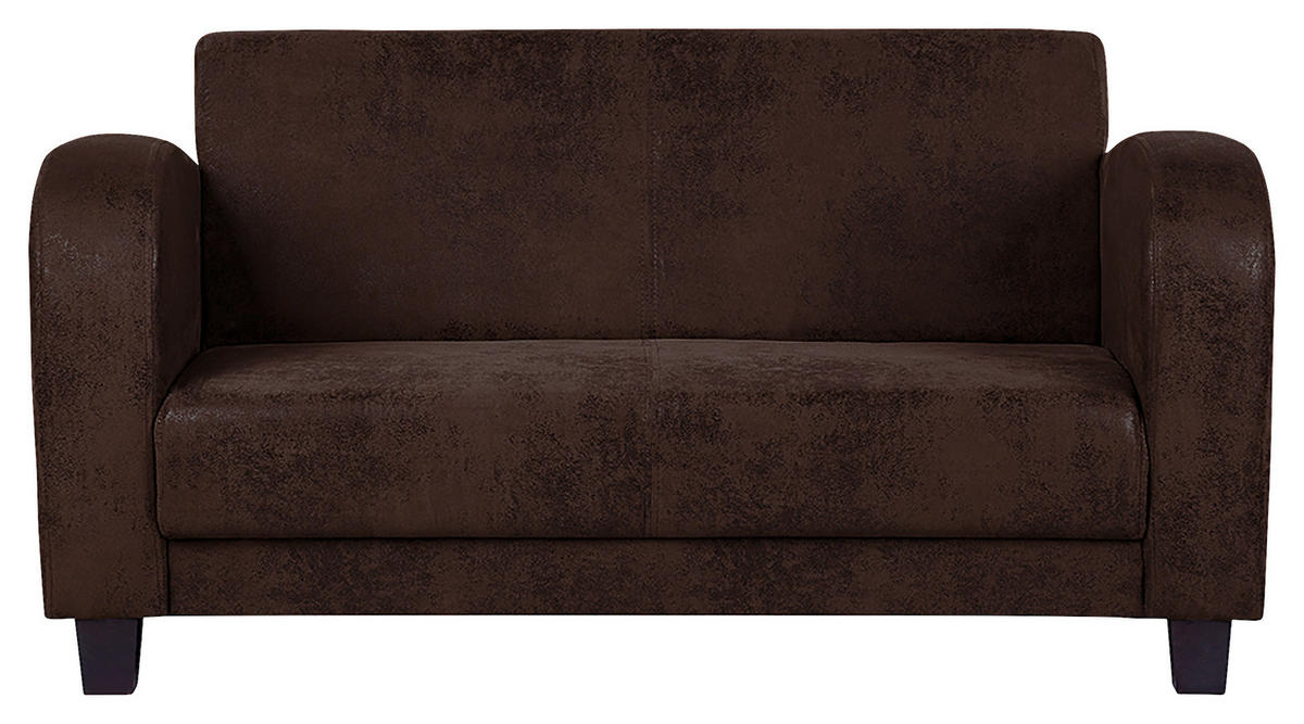 2-SITZER-SOFA Antis Lederlook Dunkelbraun  - Dunkelbraun, Design, Textil (152/80/89cm) - Livetastic