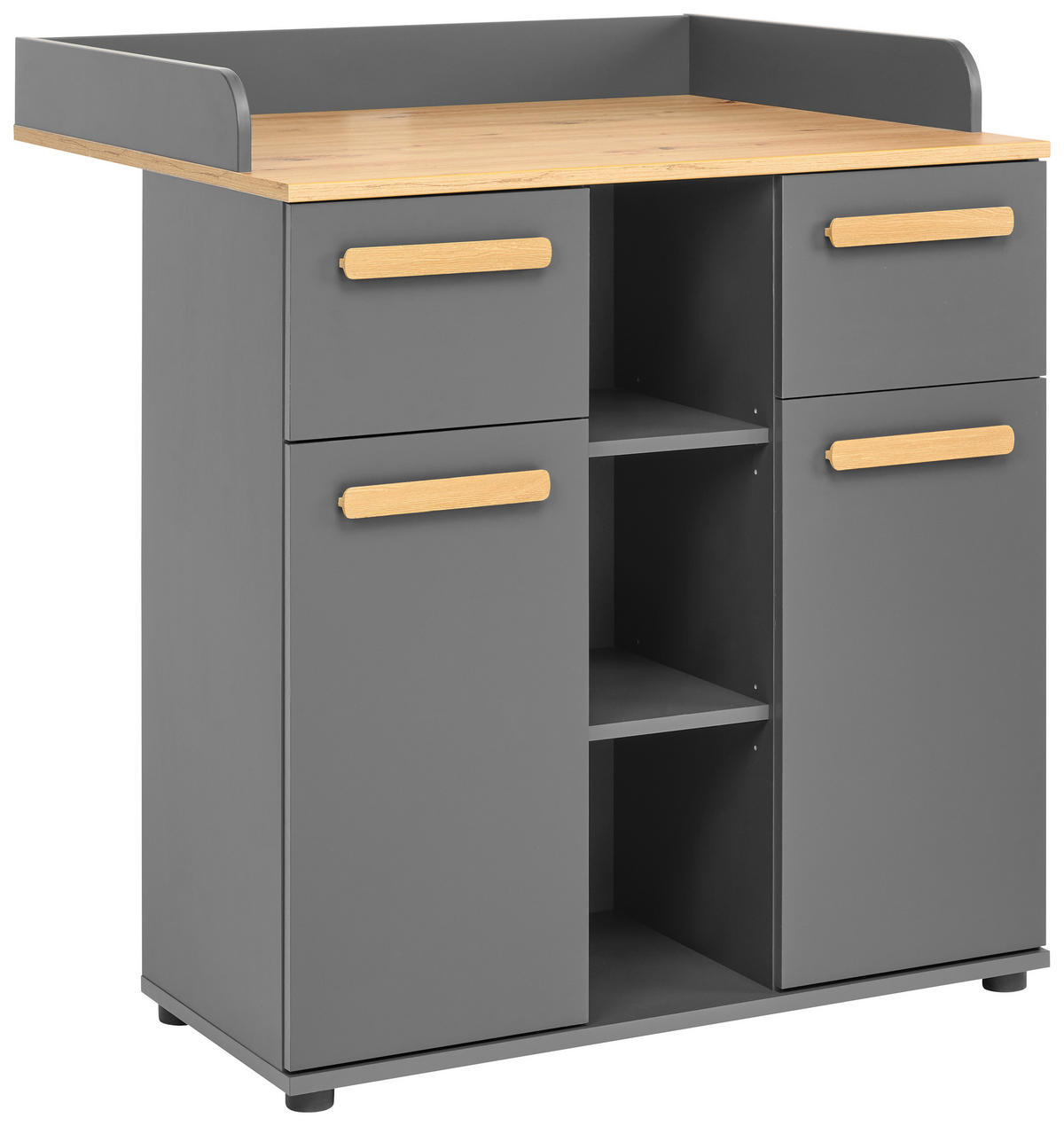 WICKELKOMMODE 89,2/100,2/70 cm  - Graphitfarben/Eiche Artisan, Basics, Holzwerkstoff/Kunststoff (89,2/100,2/70cm) - My Baby Lou