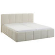 POLSTERBETT 180/200 cm  in Creme  - Creme/Schwarz, Design, Holz/Textil (180/200cm) - Xora