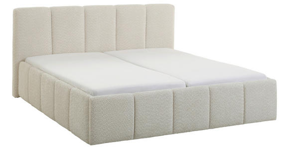POLSTERBETT 180/200 cm  in Creme  - Creme/Schwarz, Design, Holz/Textil (180/200cm) - Xora