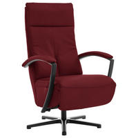 RELAXSESSEL in Leder Rot  - Rot/Schwarz, Design, Leder/Metall (76/112/83cm) - Beldomo Speed