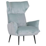 OHRENSESSEL Plüsch Mintgrün  - Schwarz/Hellblau, KONVENTIONELL, Textil/Metall (83/110/92cm) - Carryhome