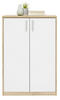 KOMMODE Weiß, Eichefarben  - Eichefarben/Silberfarben, Basics, Holzwerkstoff/Kunststoff (72/110/36cm) - Xora