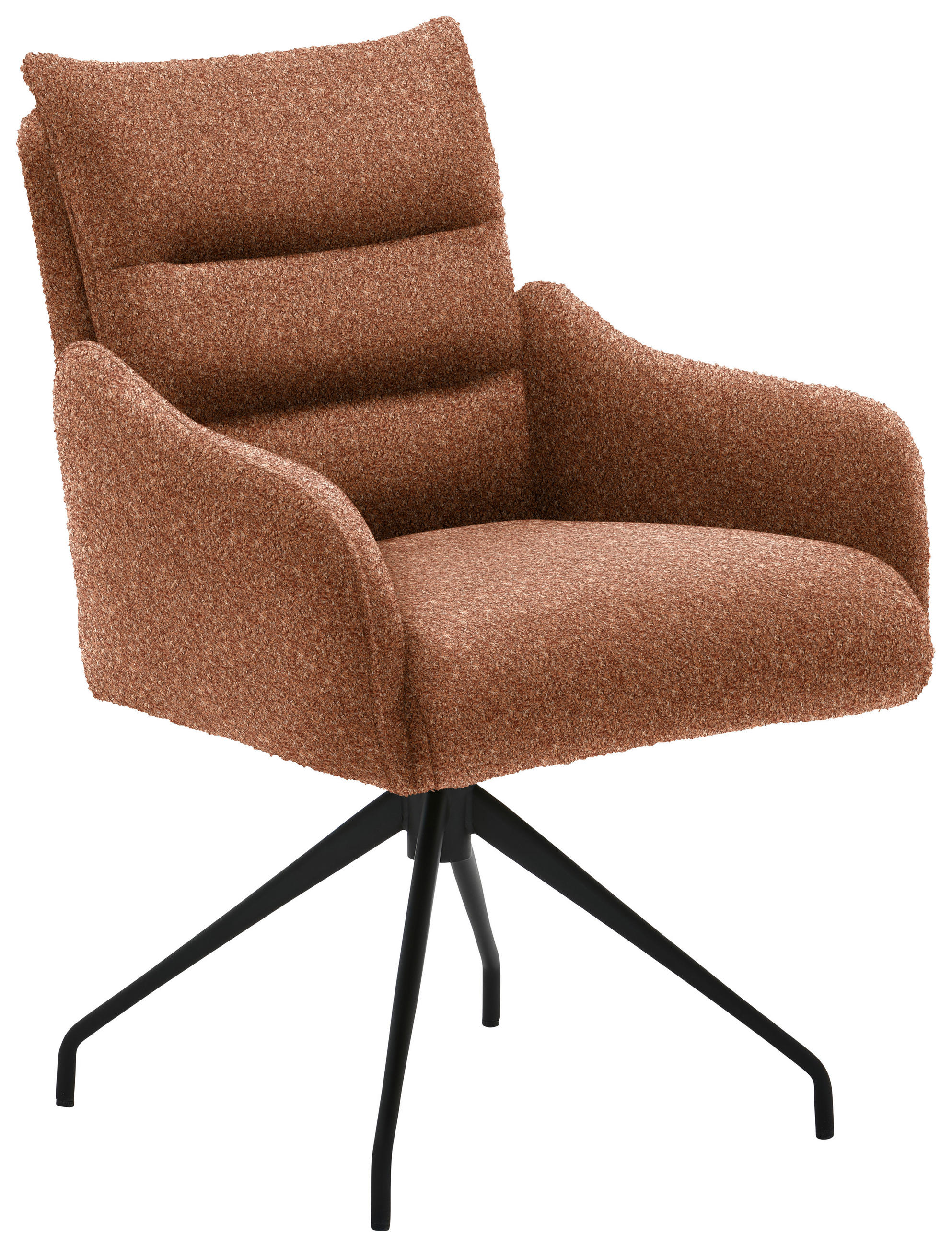 ARMLEHNSTUHL  in Teddystoff  - Rotbraun/Schwarz, Design, Textil/Metall (62/86/68cm) - Welnova