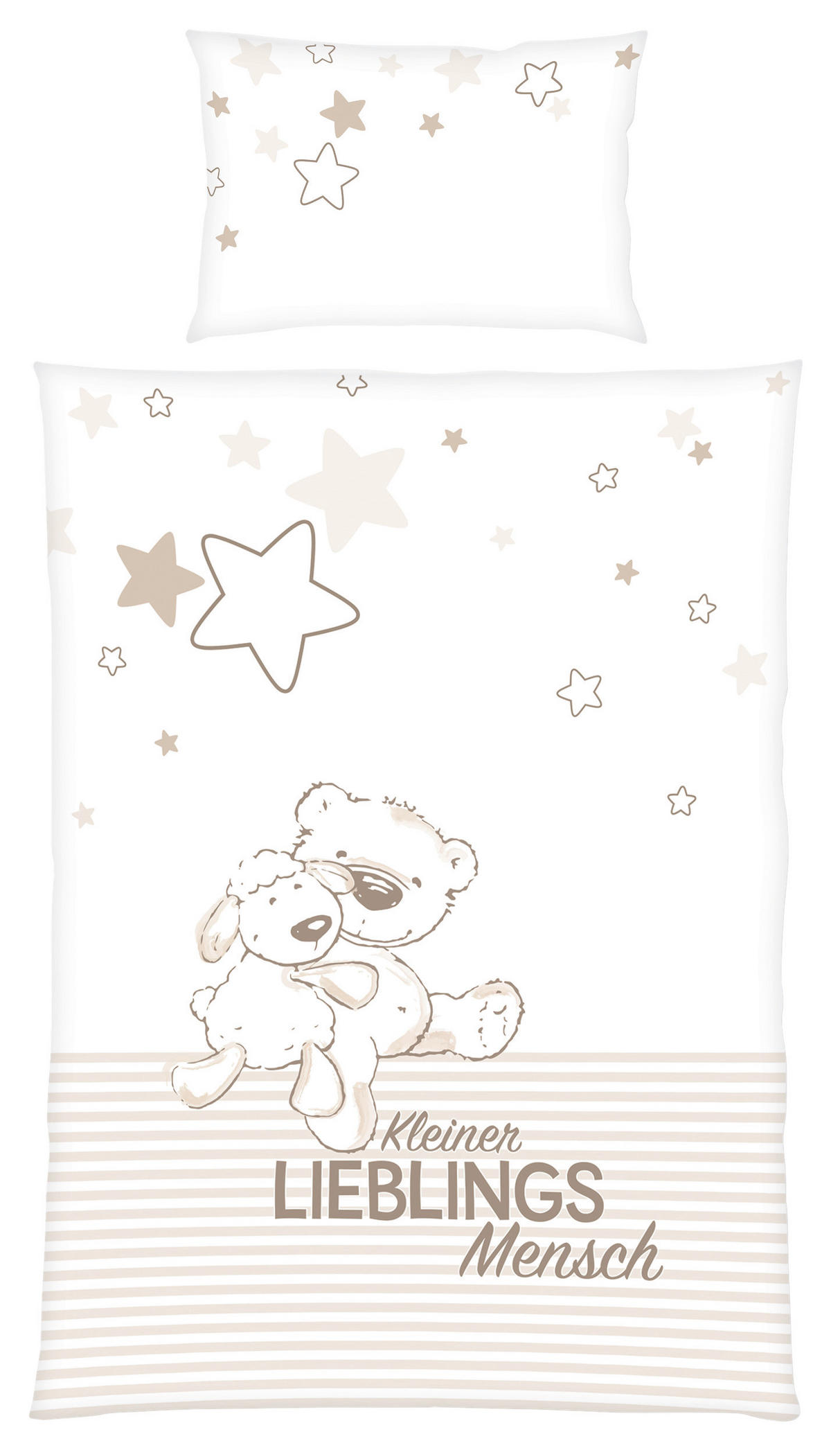 BABYBETTWÄSCHE 100/135 cm  - Beige/Braun, KONVENTIONELL, Textil (100/135cm)