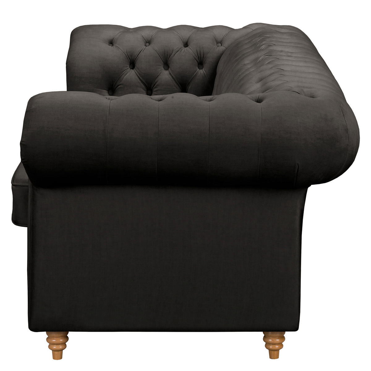 SCHLAFSOFA Laura in Mikrofaser Anthrazit  - Anthrazit/Braun, Design, Holz/Textil (218/74/91cm) - P & B