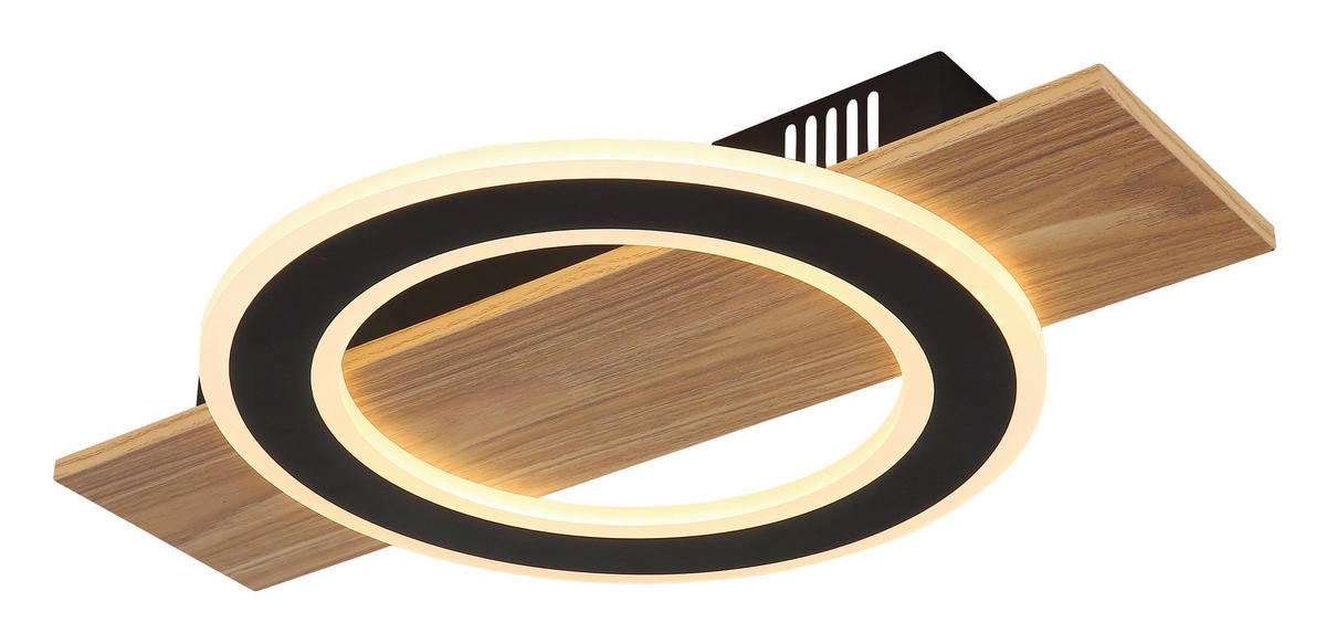 LED-DECKENLEUCHTE    44/29/5,2 cm  - Dunkelbraun/Opal, Natur, Kunststoff/Metall (44/29/5,2cm) - Globo
