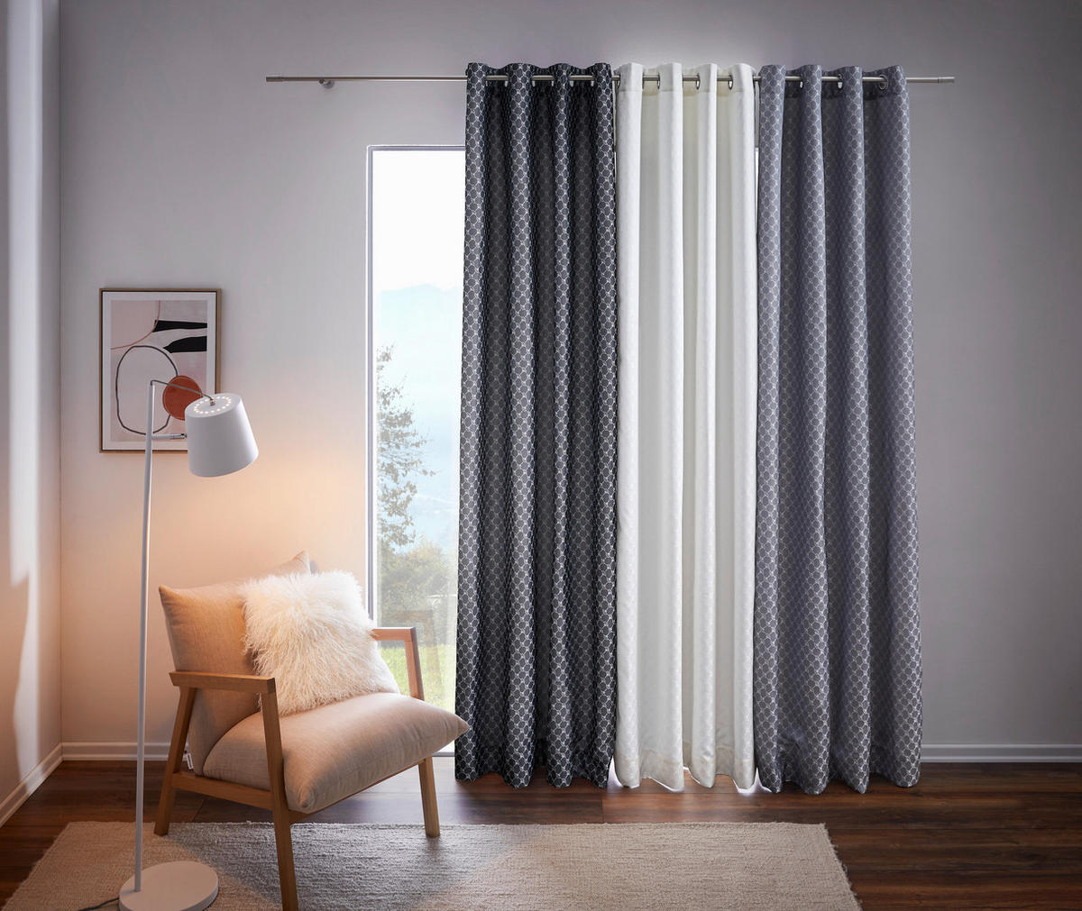 ÖSENSCHAL J-Allovers blickdicht 140/250 cm   - Naturfarben, Design, Textil (140/250cm) - Joop!
