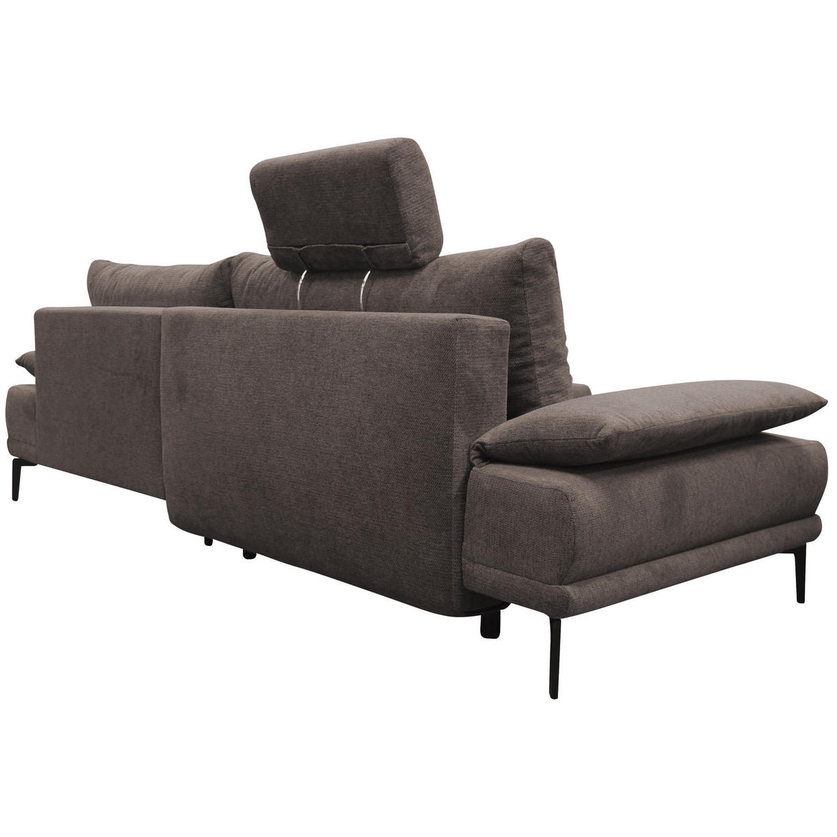 ECKSOFA in Webstoff Graubraun  260/192 cm  - Graubraun/Schwarz, Design, Textil/Metall (260/192cm) - MID.YOU