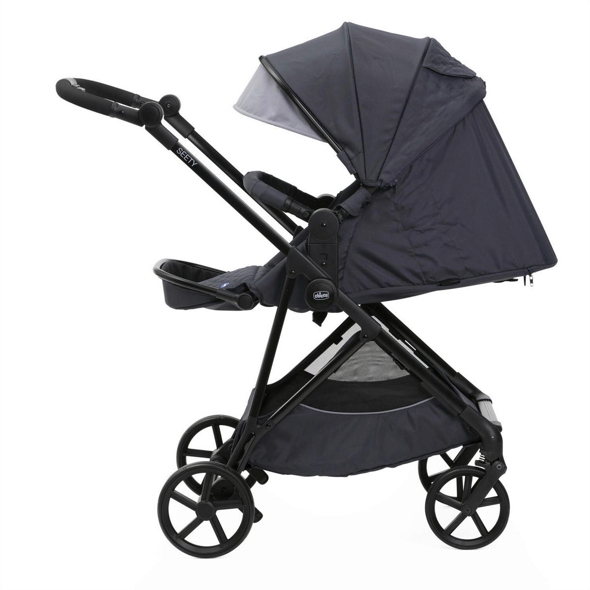 BUGGY SEETY  - Dunkelgrau/Schwarz, Basics, Textil/Metall (55/73/99-110cm) - Chicco