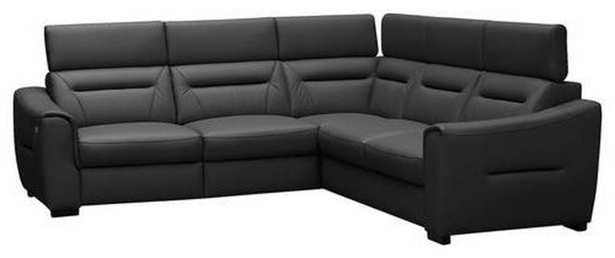 ECKSOFA Lederlook Echtleder Anthrazit  - Wengefarben/Anthrazit, Design, Leder/Holz (260/260cm) - Celina Home
