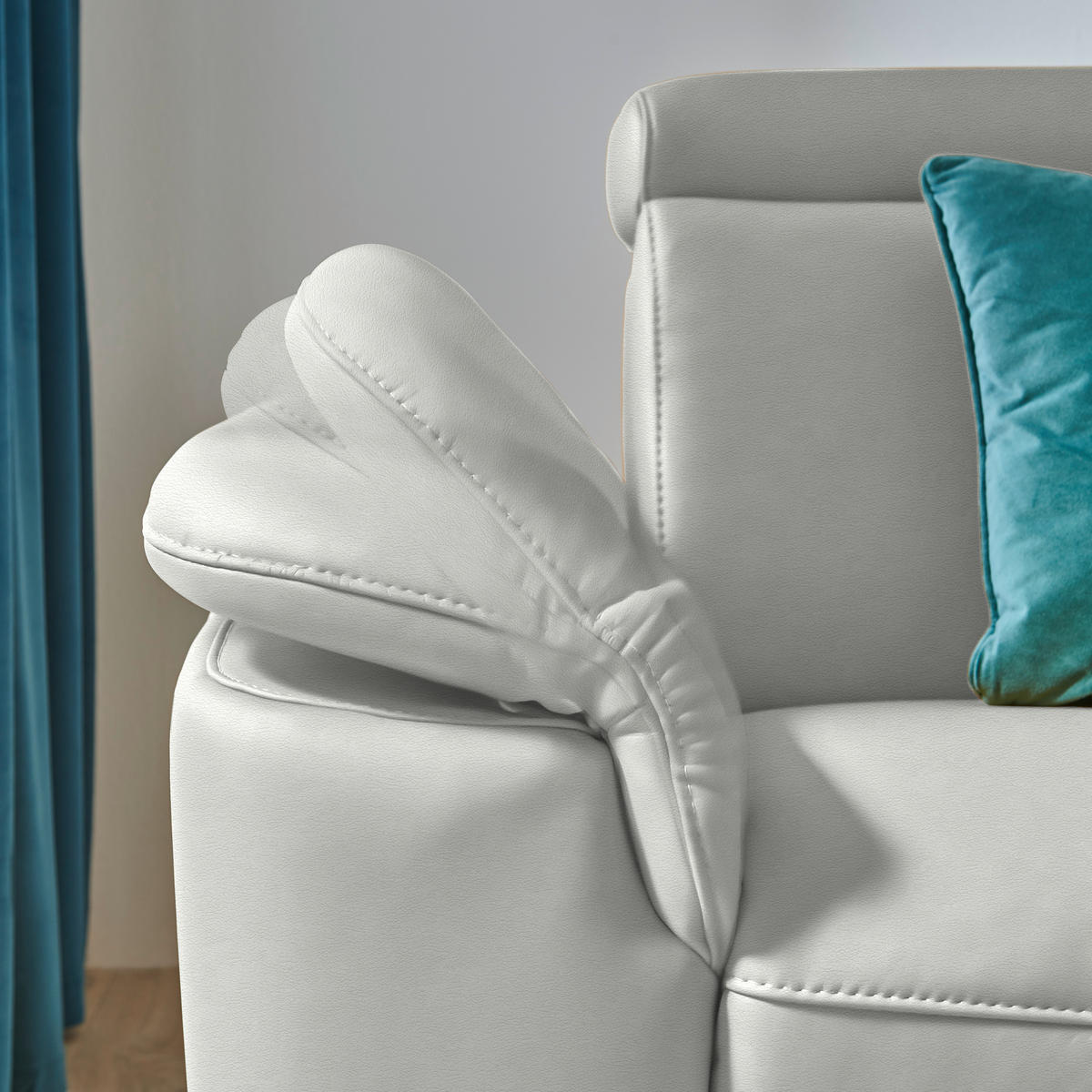 ECKSOFA in Echtleder Hellgrau  - Hellgrau/Schwarz, Design, Leder/Metall (285/239cm) - Cantus