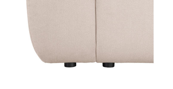ECKSOFA in Velours Creme - Creme/Schwarz, KONVENTIONELL, Kunststoff/Textil (298/168cm) - Carryhome