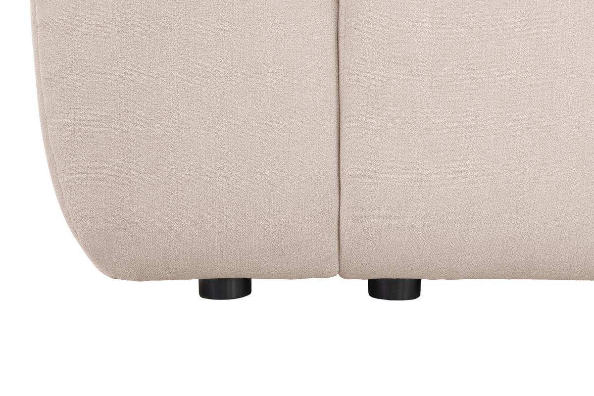 ECKSOFA in Velours Creme  - Creme/Schwarz, Konventionell, Kunststoff/Textil (298/168cm) - Carryhome