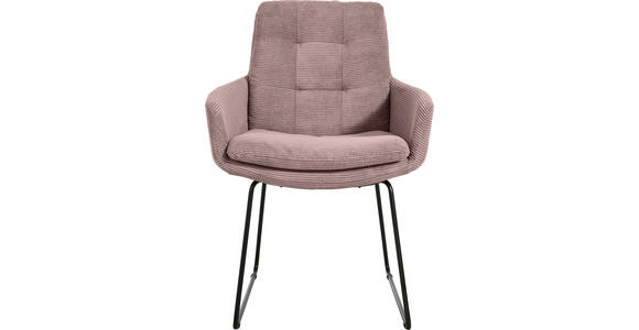 ARMLEHNSTUHL  Stoffauswahl, Typenauswahl, Gestellauswahl Cord  - Altrosa/Schwarz, Design, Textil/Metall (63/90/69cm) - Johann Jakob