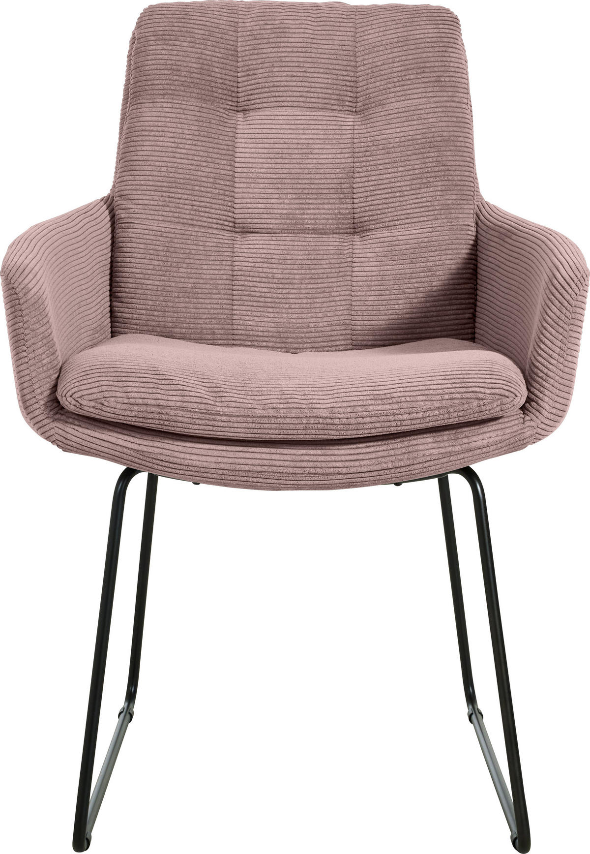 ARMLEHNSTUHL  in Cord  - Altrosa/Schwarz, Design, Textil/Metall (63/90/69cm) - Johann Jakob