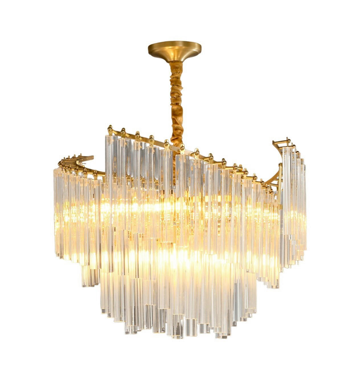 KRISTALNA VISEĆA SVJETILJKA  80/60 cm      SERAPH  - konjak, Design, staklo (80/60cm)