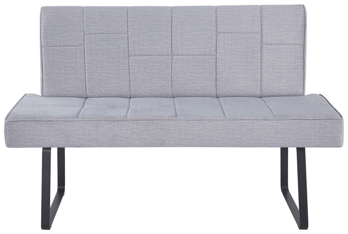 SITZBANK in Metall, Textil Hellgrau  - Hellbraun/Hellgrau, KONVENTIONELL, Textil/Metall (140/88/62cm) - MID.YOU