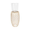 KERZENHALTER - Goldfarben, Design, Glas/Metall (28/73/28cm) - Kayoom