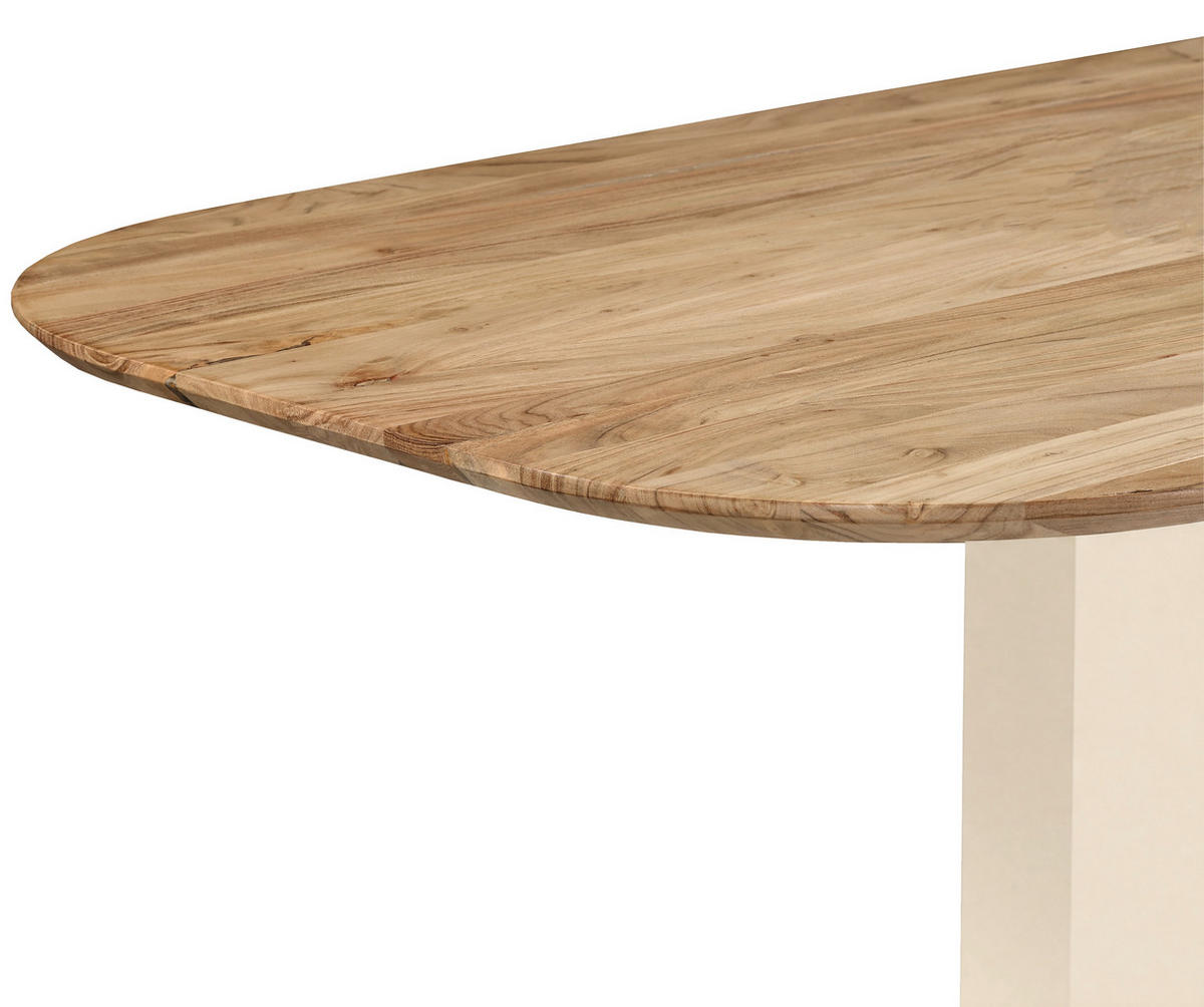 ESSTISCH 160/95/76 cm Echtholz  Holz, Metall rechteckig Creme, Akaziefarben  - Creme/Akaziefarben, MODERN, Holz/Metall (160/95/76cm) - Lomoco