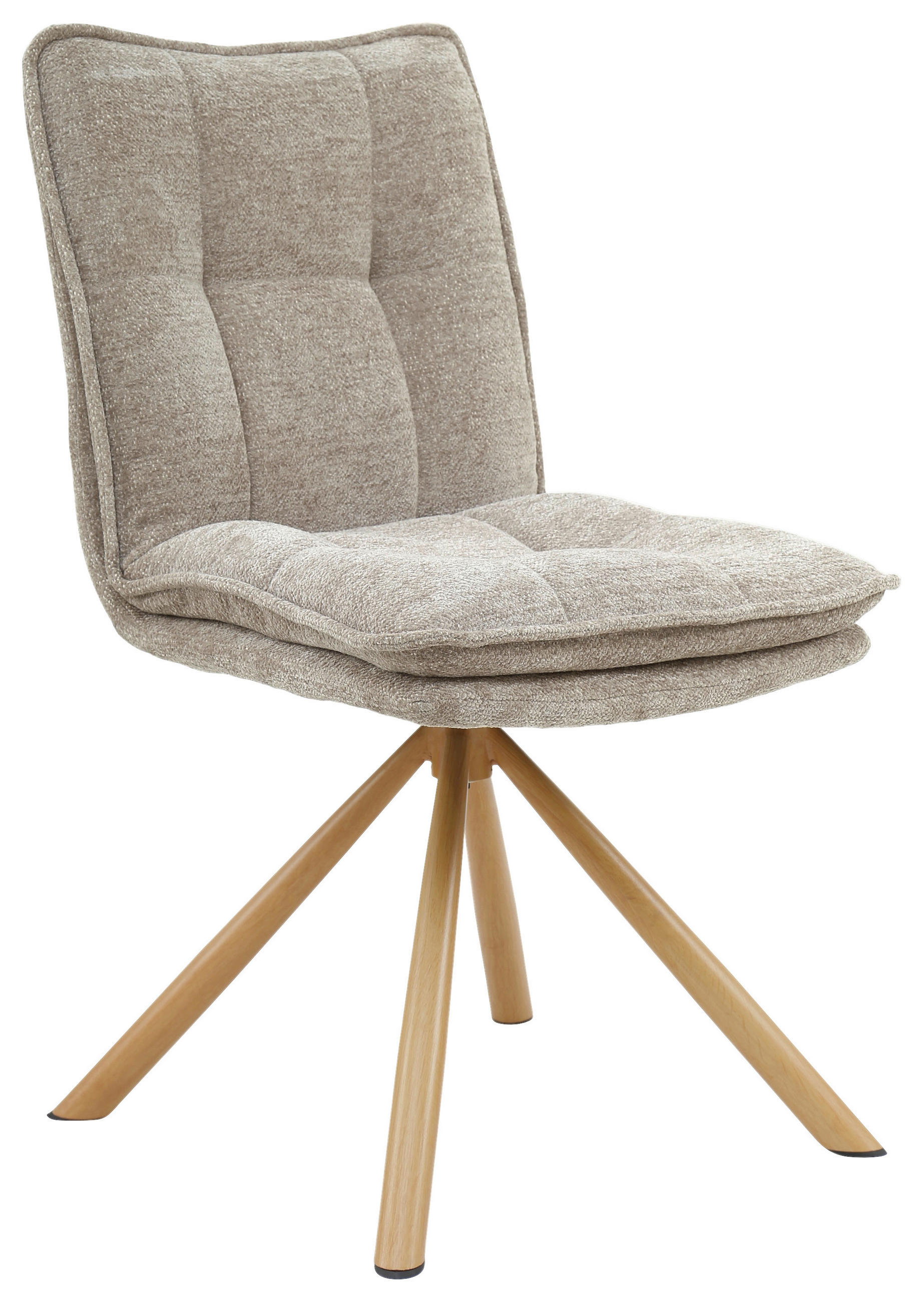 STUHL - Eichefarben/Cappuccino, Design, Textil/Metall (52/89/65cm) - Carryhome