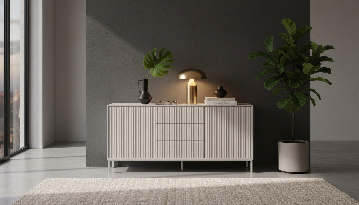 SIDEBOARD  160/75/40 cm 3 Schublade(n)  - Kaschmir, Design, Holzwerkstoff/Metall (160/75/40cm) - Carryhome
