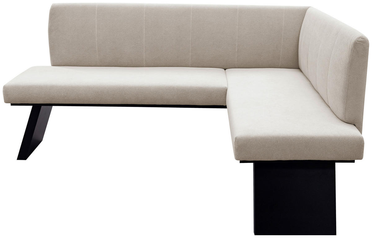 ECKBANK 160/140 cm Webstoff Beige   - Beige/Schwarz, KONVENTIONELL, Textil (160/140cm)