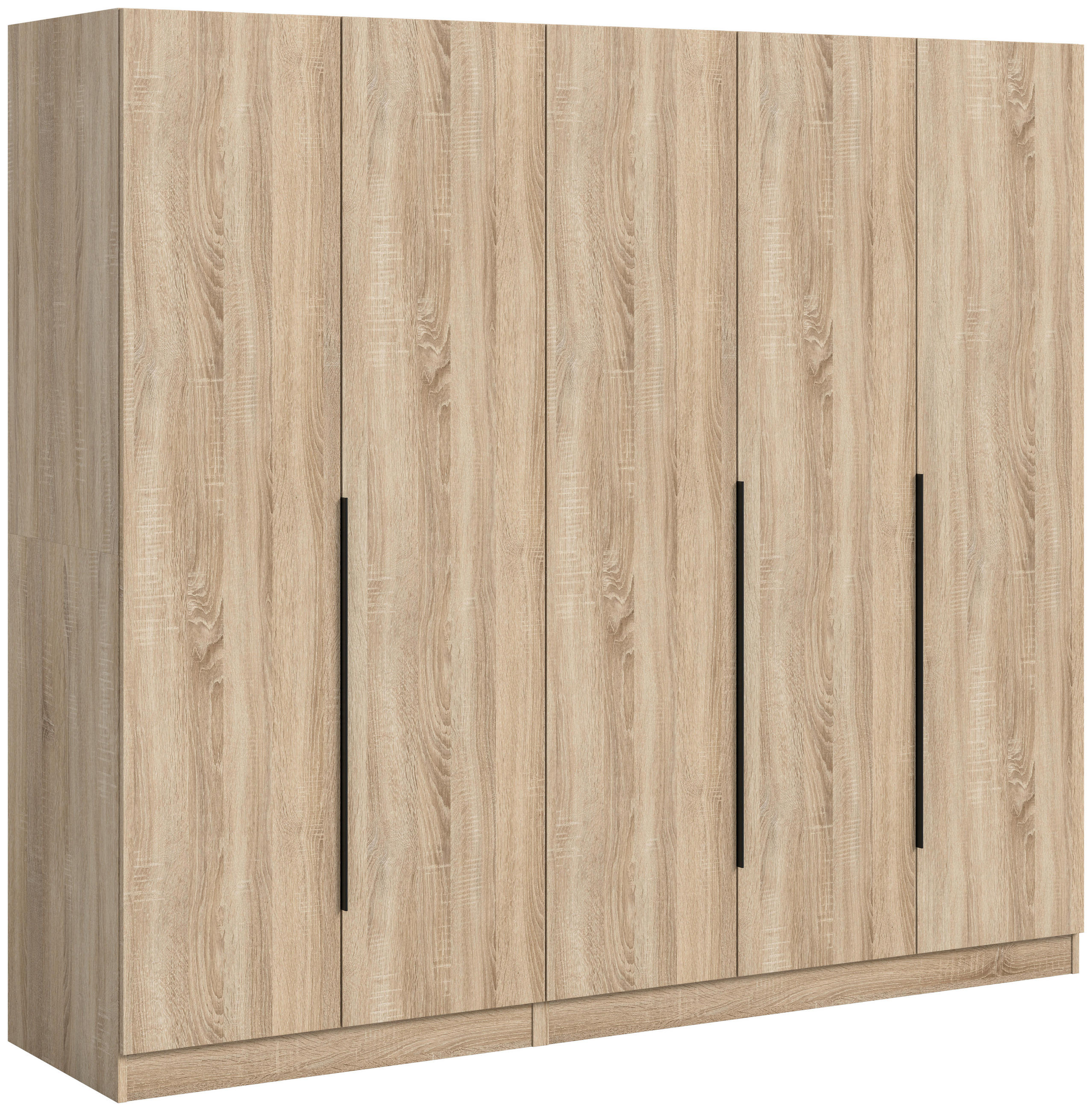 DREHTÜRENSCHRANK  in Sonoma Eiche  - Schwarz/Sonoma Eiche, MODERN, Holzwerkstoff/Kunststoff (200/181/52cm) - MID.YOU