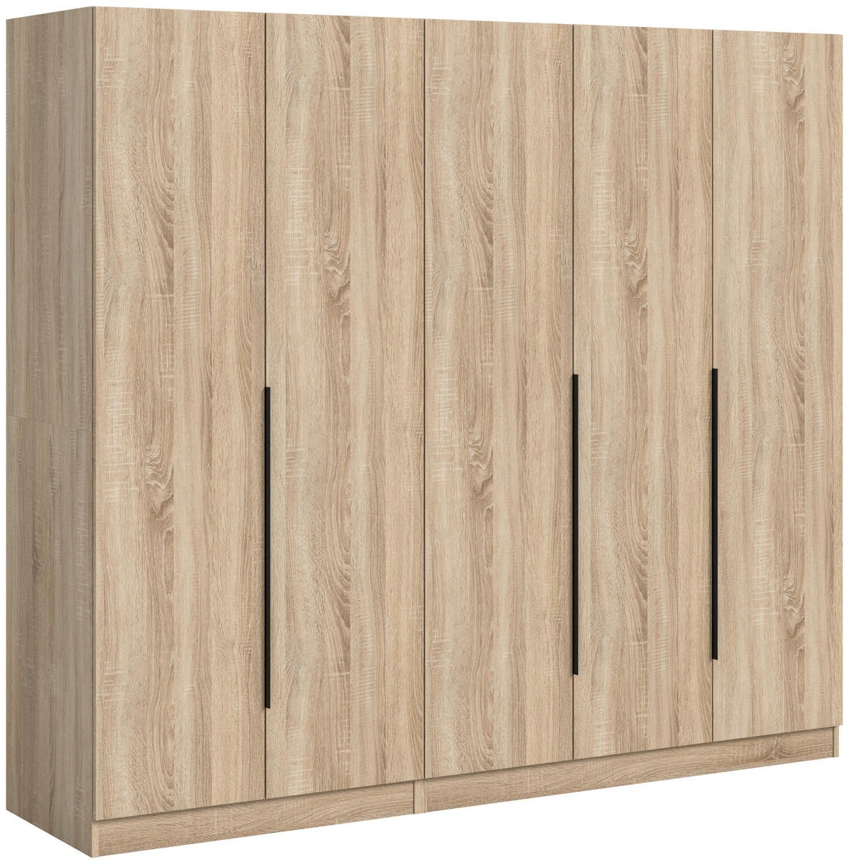 DREHTÜRENSCHRANK  in Sonoma Eiche  - Schwarz/Sonoma Eiche, MODERN, Holzwerkstoff/Kunststoff (200/181/52cm) - MID.YOU