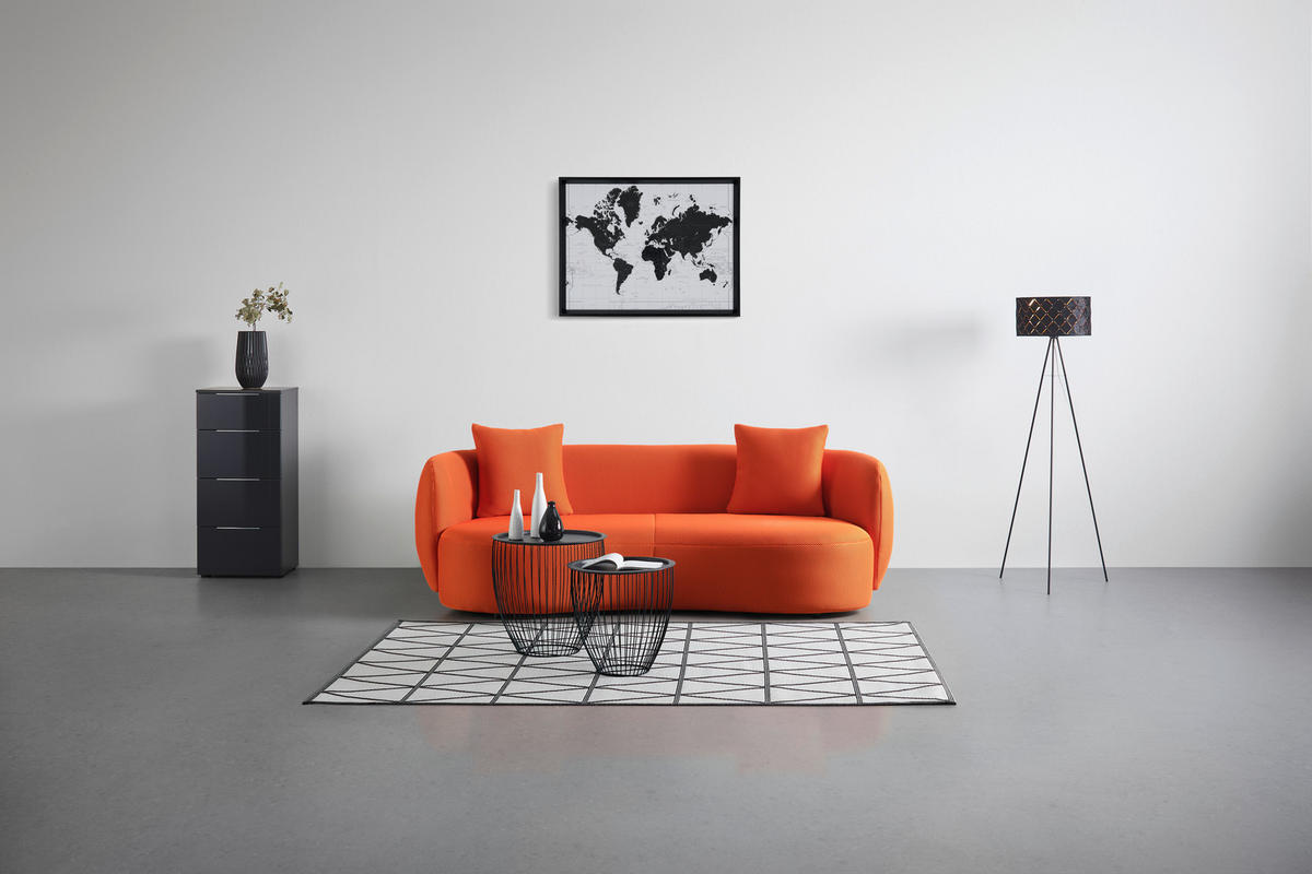 BIG SOFFA i orange  - orange/svart, Modern, textil/plast (235/72/110cm) - MID.YOU