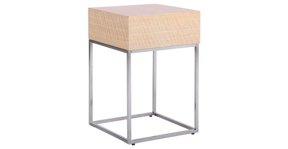 NACHTKÄSTCHEN in furniert Eiche Silberfarben, Eichefarben  - Eichefarben/Silberfarben, Basics, Holz/Holzwerkstoff (40/62/40cm) - Xora