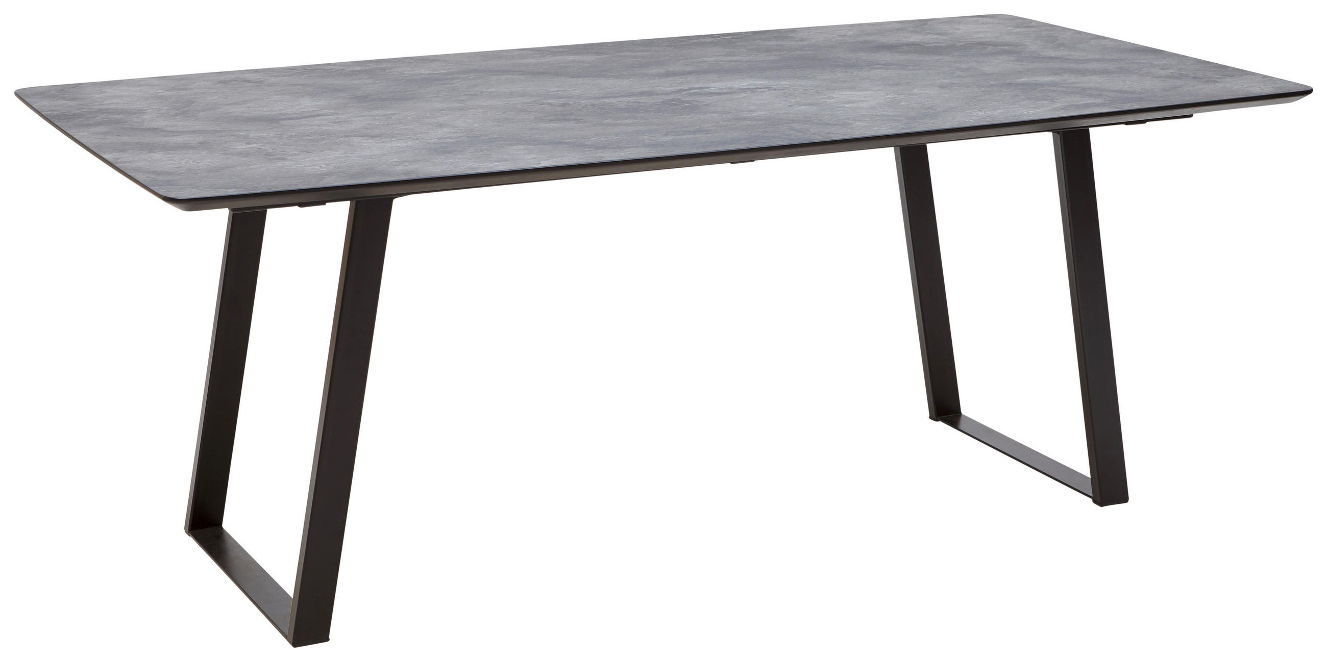 ESSTISCH in Metall, Kunststoff 160/90/76 cm   - Dunkelgrau/Schwarz, Design, Kunststoff/Metall (160/90/76cm) - Dieter Knoll
