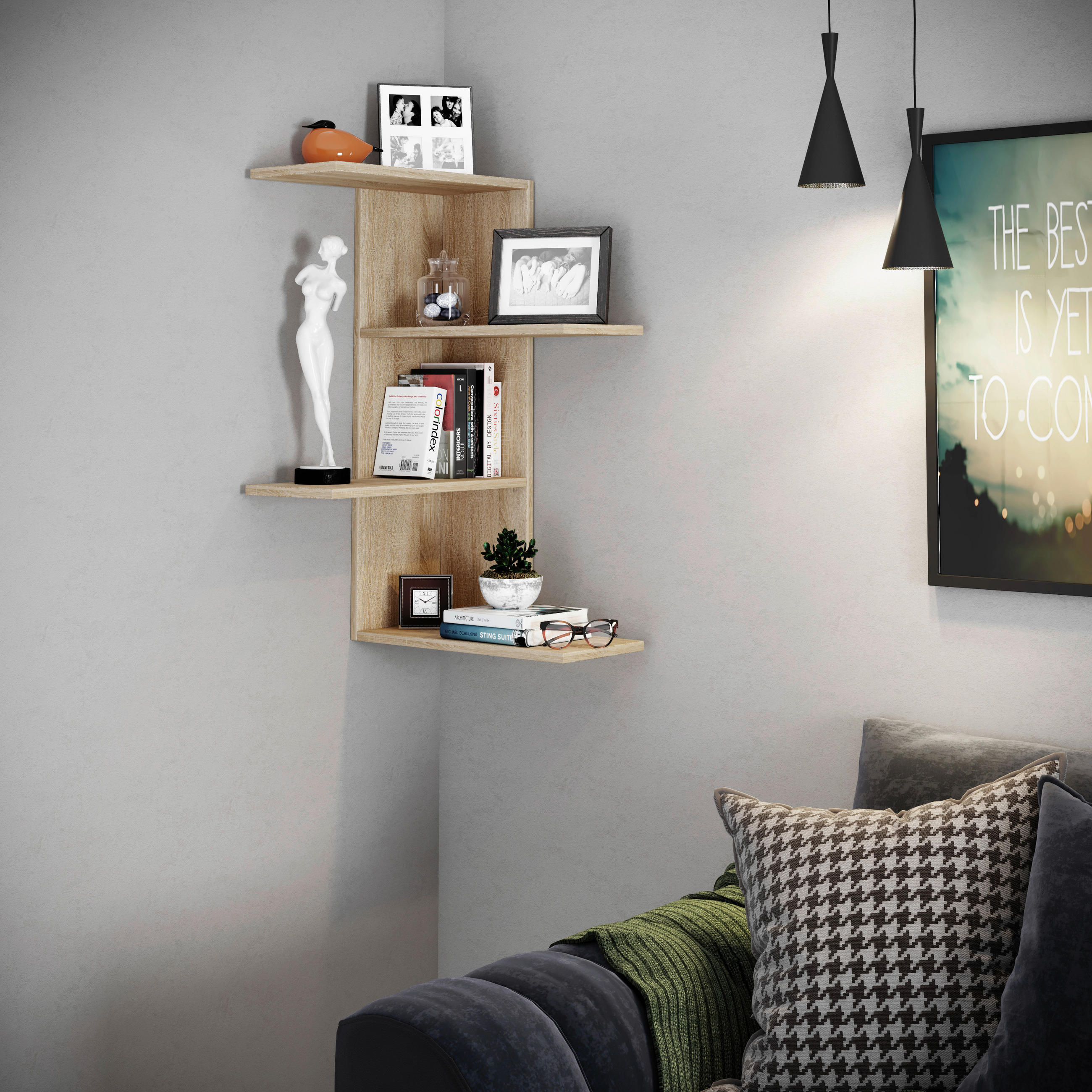 WANDREGAL Sonoma Eiche  - Sonoma Eiche, MODERN, Holzwerkstoff (45/77/45cm) - MID.YOU