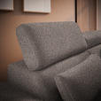 ECKSOFA in Velours Graubraun  - Graubraun/Schwarz, Design, Textil/Metall (299/264cm) - Novel