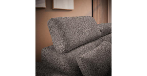 ECKSOFA in Velours Graubraun  - Graubraun/Schwarz, Design, Textil/Metall (299/264cm) - Novel