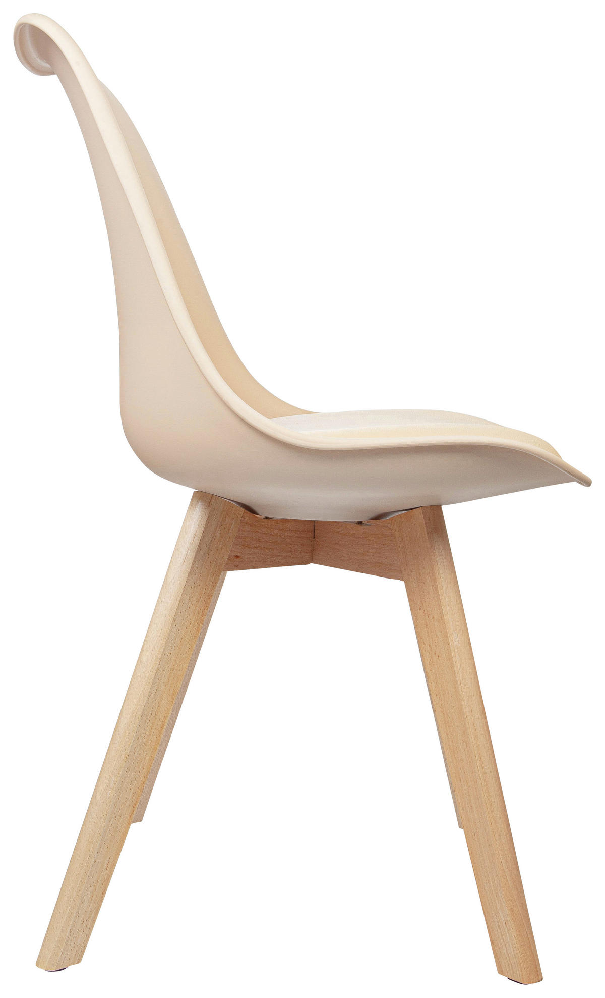 STUHL-SET 4 Stück  in Lederlook  - Beige/Buchefarben, MODERN, Holz/Textil (48/87/56cm) - MID.YOU
