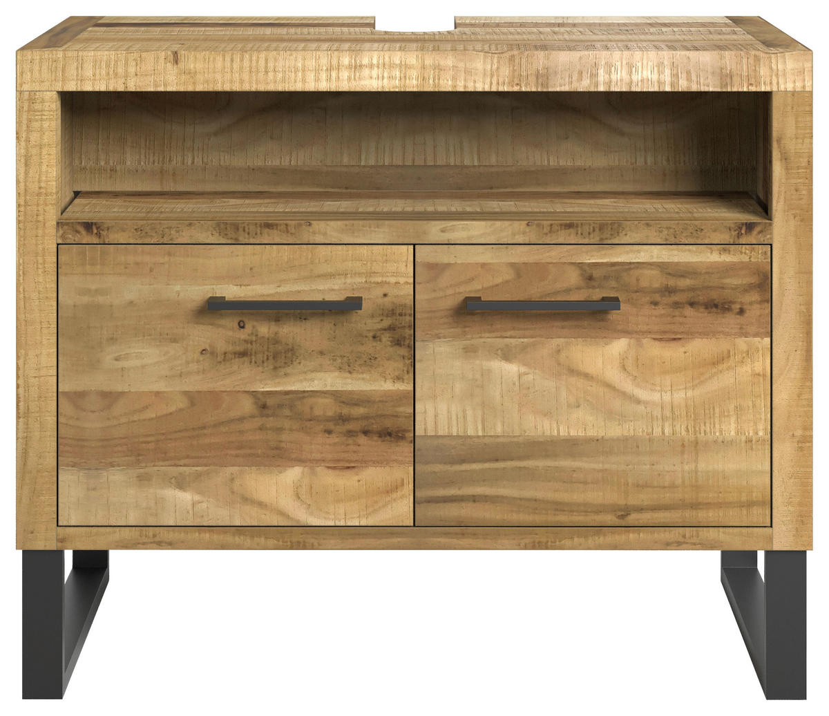 WASCHBECKENUNTERSCHRANK 79/64/39 cm  - Anthrazit/Schwarz, Natur, Holz/Metall (79/64/39cm) - Livetastic