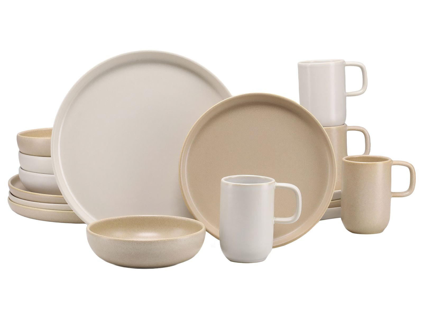 KOMPLETT SERVIS Uno Toscana 16 delar  - beige/cremefärgad, Basics, keramik - Creatable